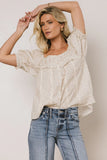 Tiffany Floral Blouse in Cream FINAL SALE