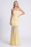 Strapless Daffodil Mermaid Long Formal Dress