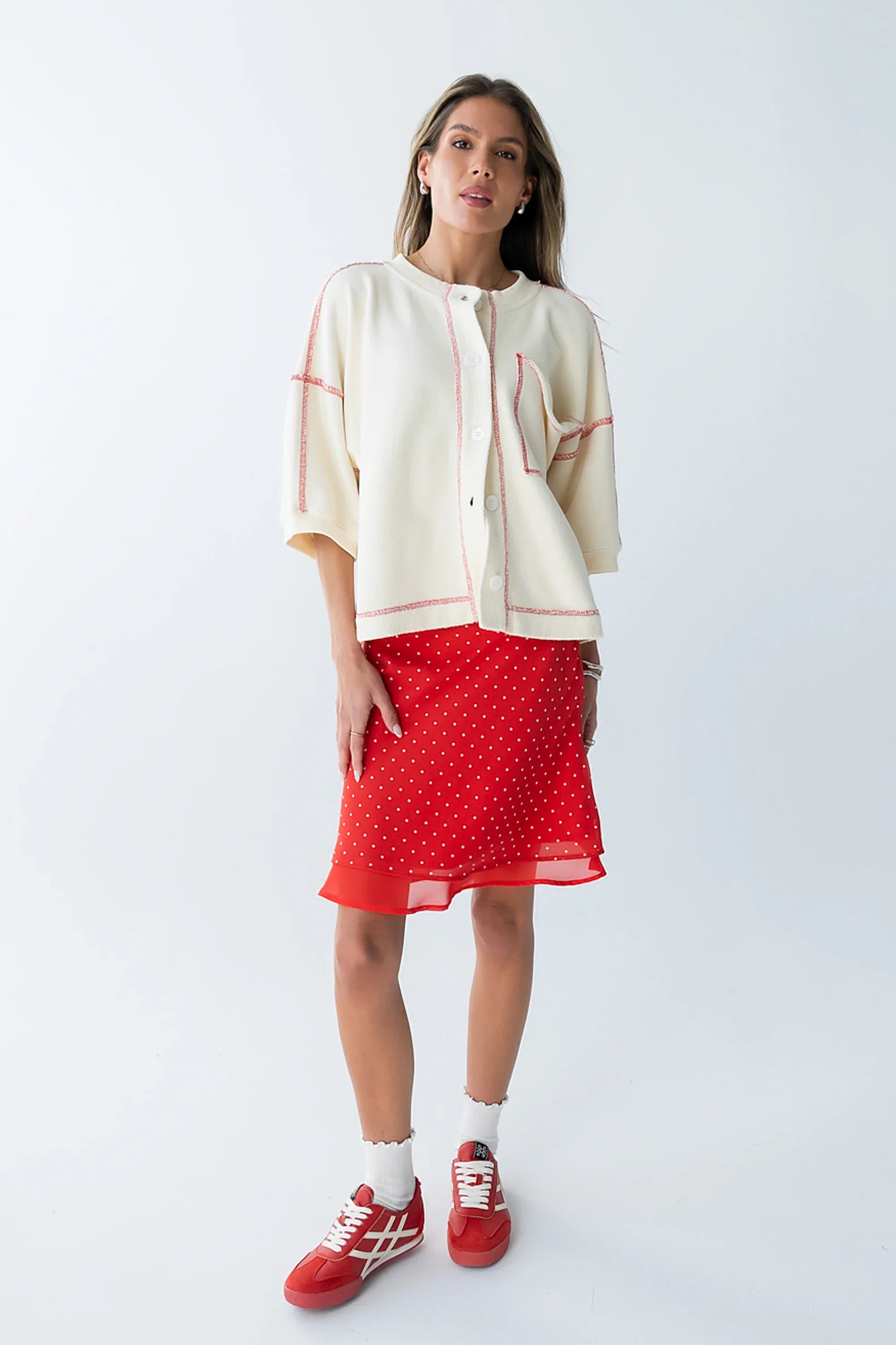 Liam Oversized Top in Bone