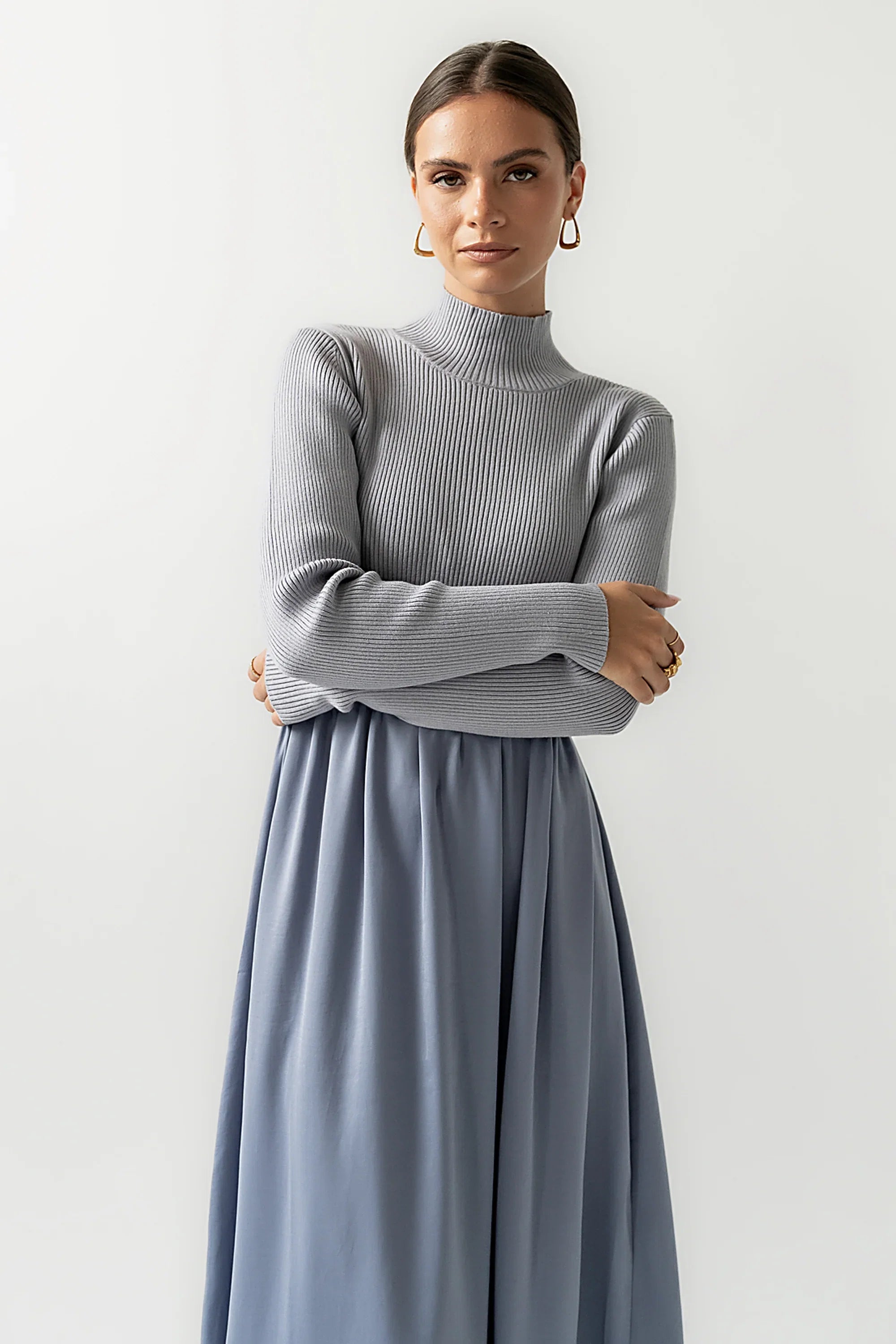 Zeda Midi Dress in Blue FINAL SALE