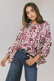Nona Dolman Sleeve Blouse in Burgundy FINAL SALE