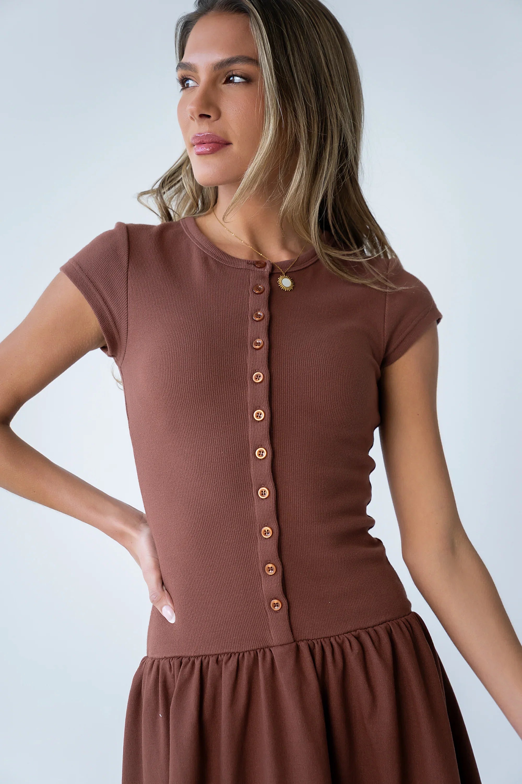 Bailee Maxi Dress in Red Brown