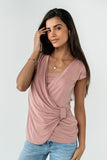 Brenda Cross Top in Mauve