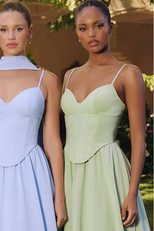 EFFIE GOWN A LINE CHIFFON DRESS WITH SCARF