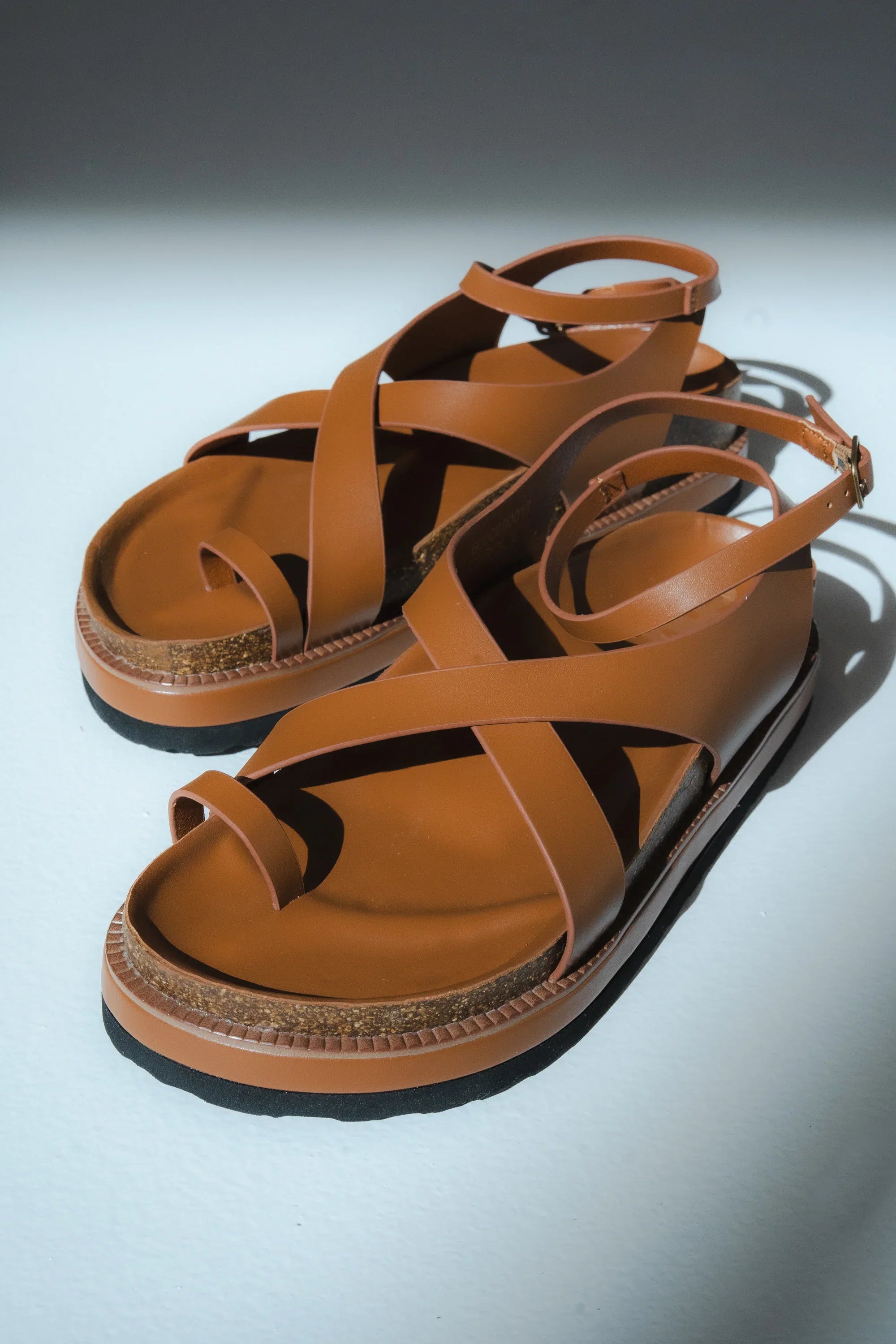 Carol Strappy Sandal in Tan