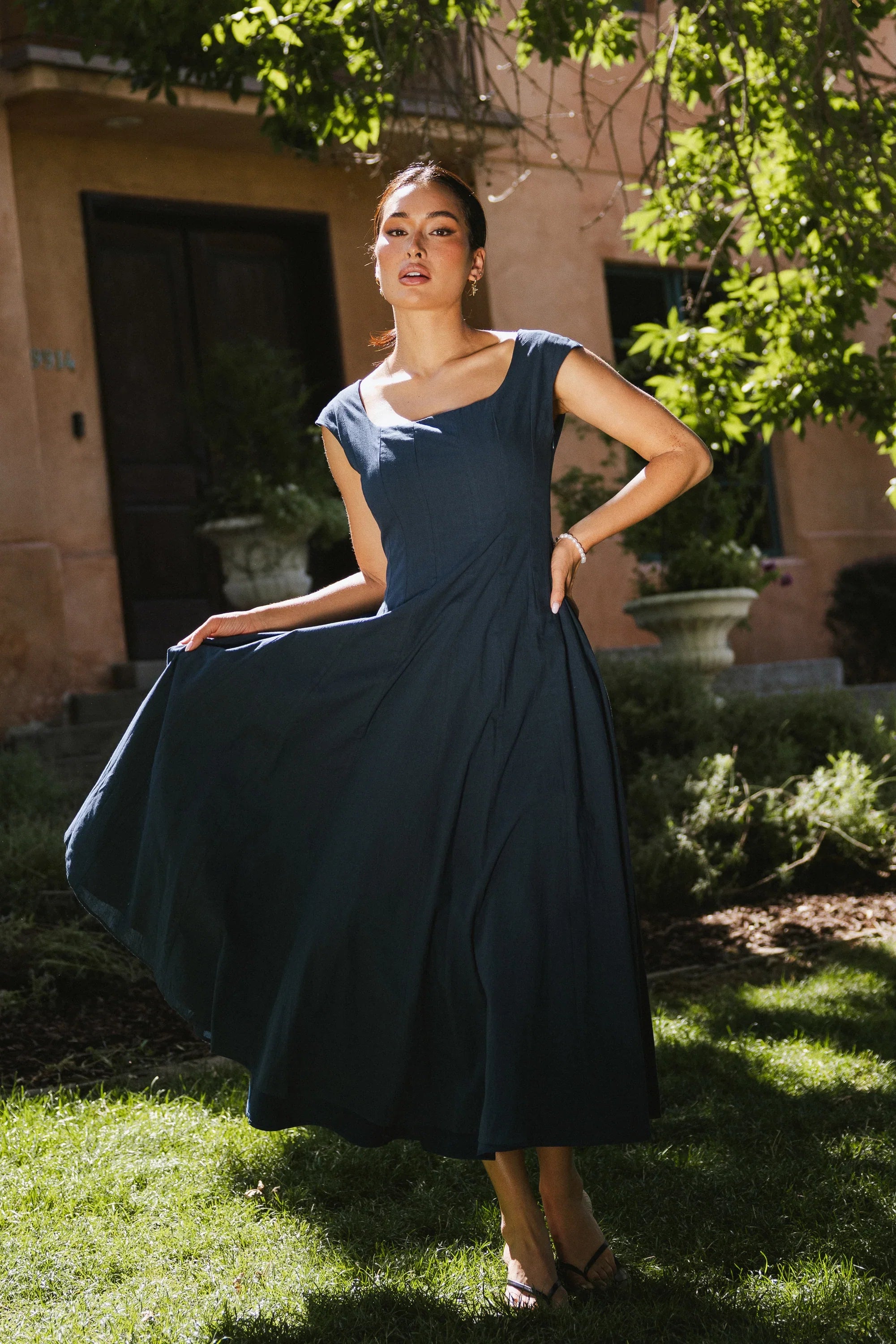 Colin Midi Dress in Navy FINAL SALE