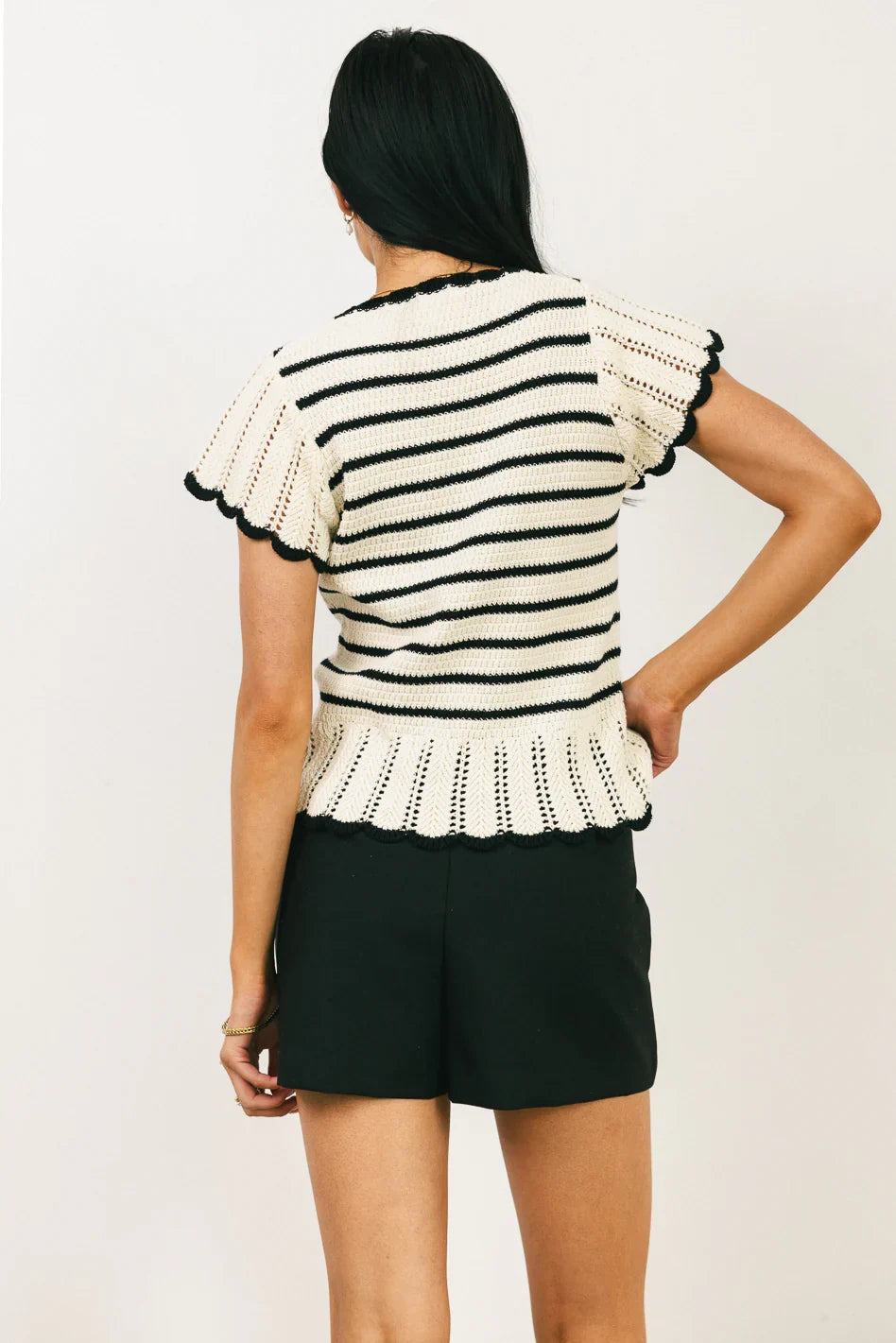 Georgie Striped Sweater in Black FINAL SALE