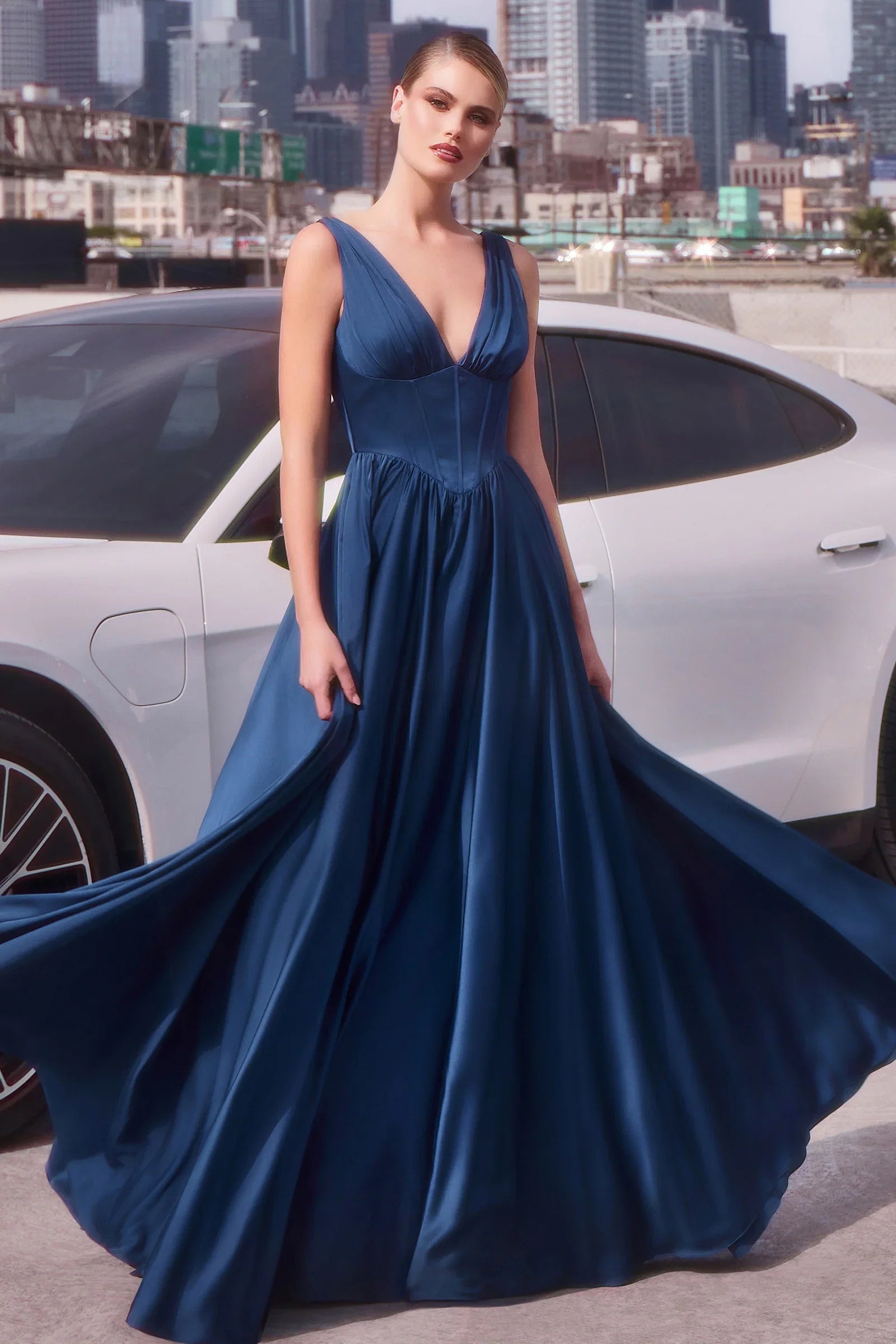 Libby Gown A Line Satin Dress