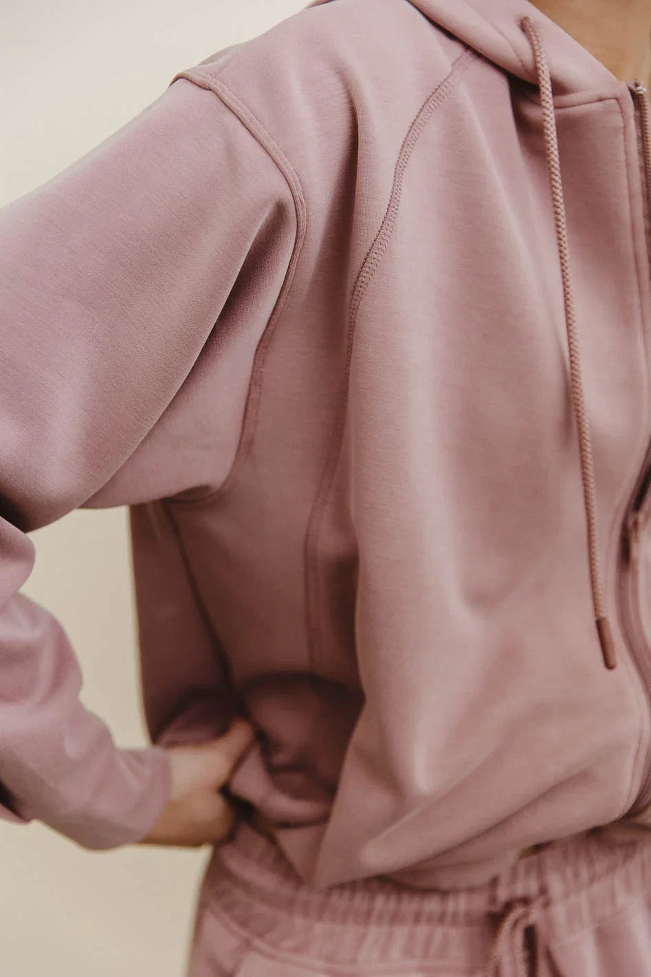 Balance Zip Up Hoodie in Mauve FINAL SALE