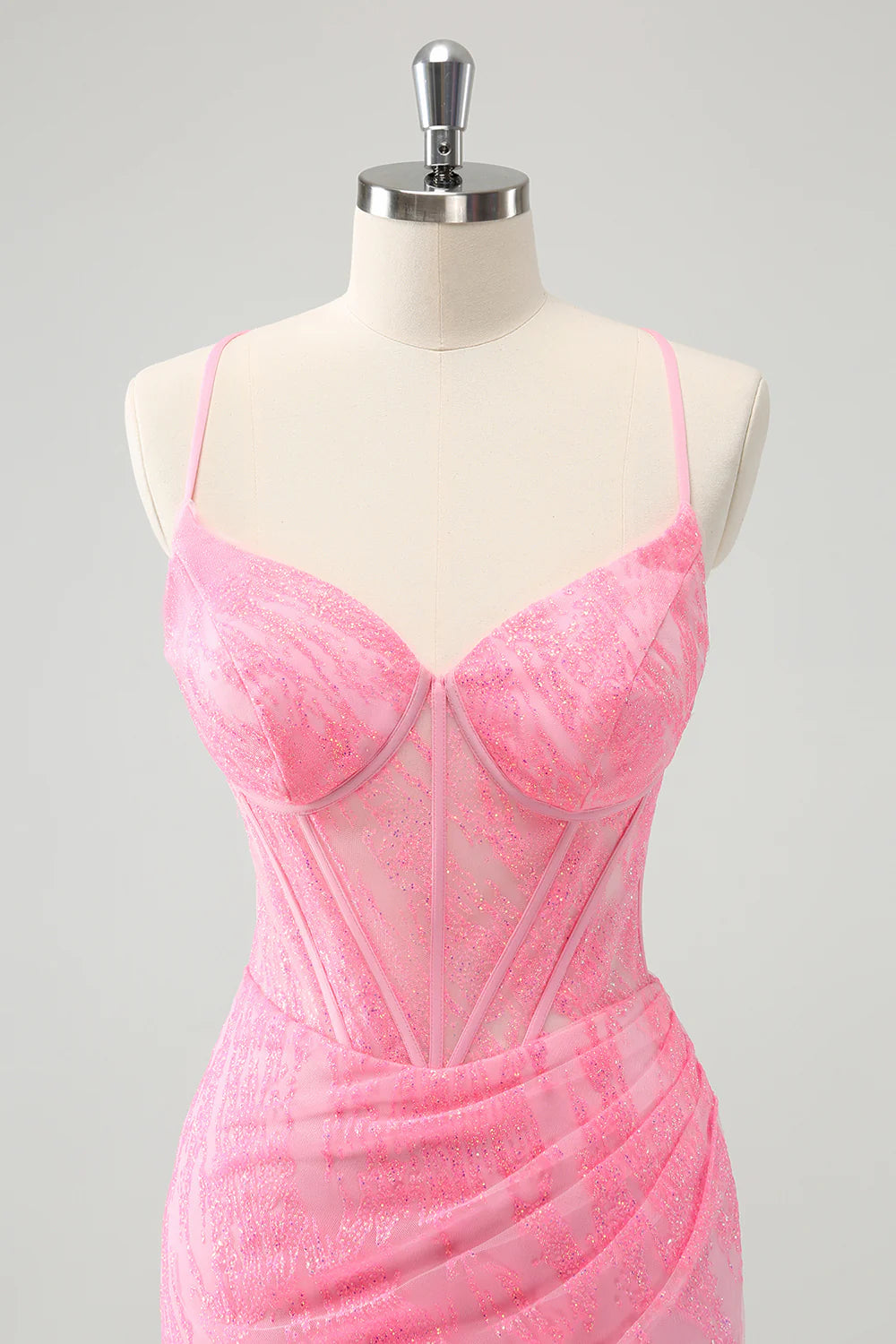 Glow in the Dark Bodycon Corset Short Homecoming Dress with Lace Up Back