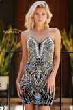 4243 Primavera Vintage Style Strapless Beaded Dress