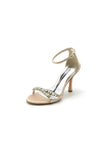 Simple Round Toe Rhinestone Stiletto Heels