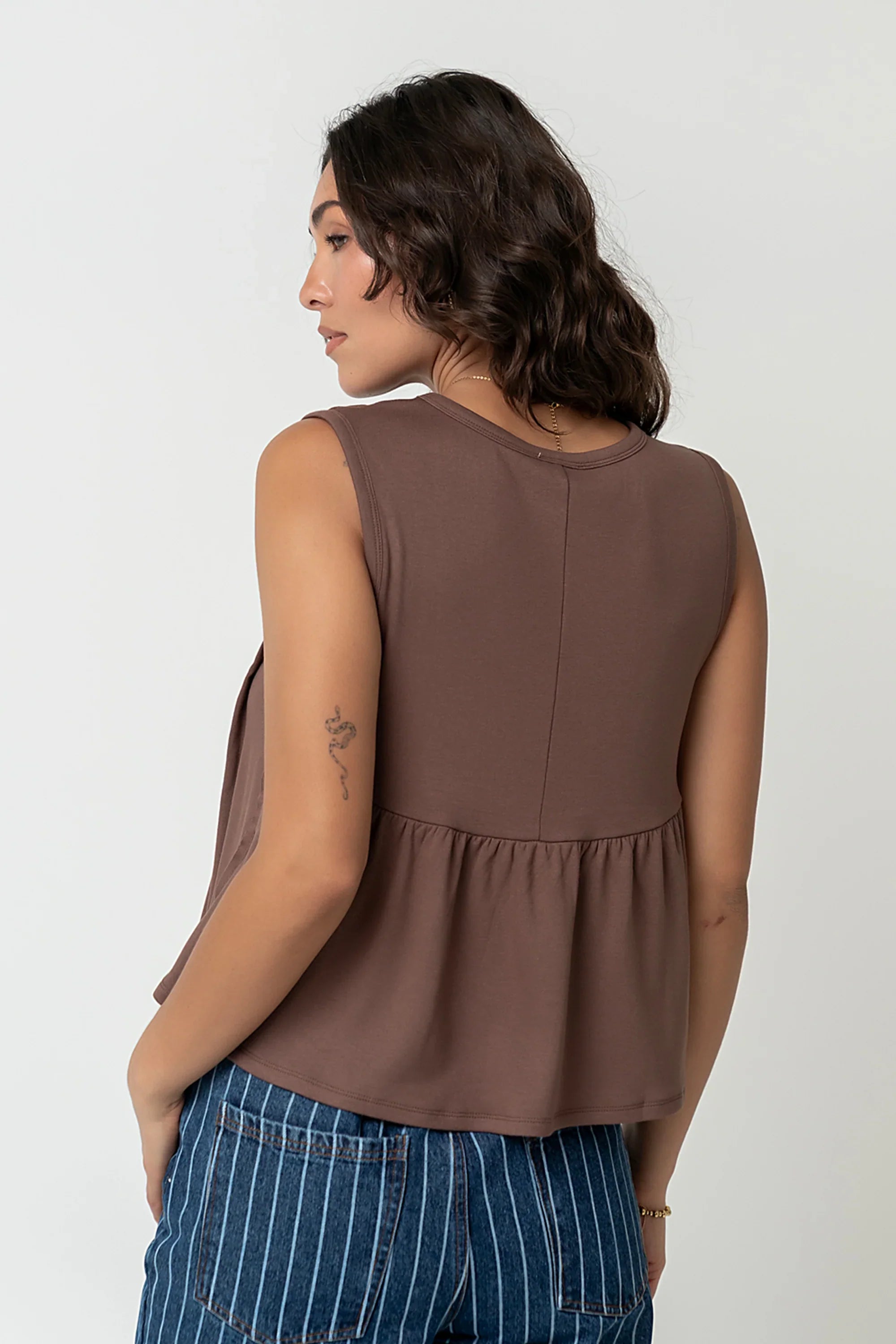Alice Pintuck Top in Brown