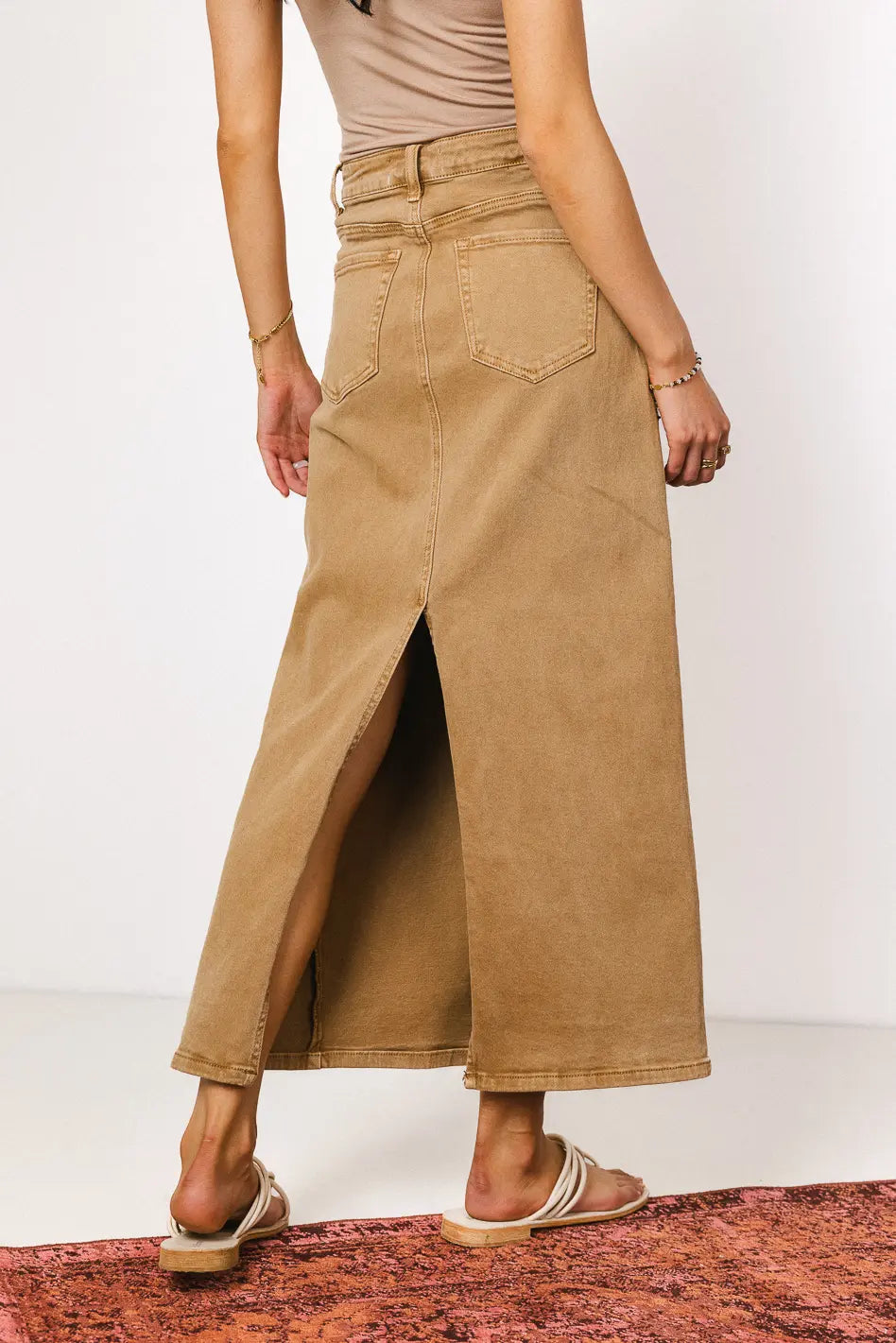 Harley Denim Midi Skirt in Mocha FINAL SALE