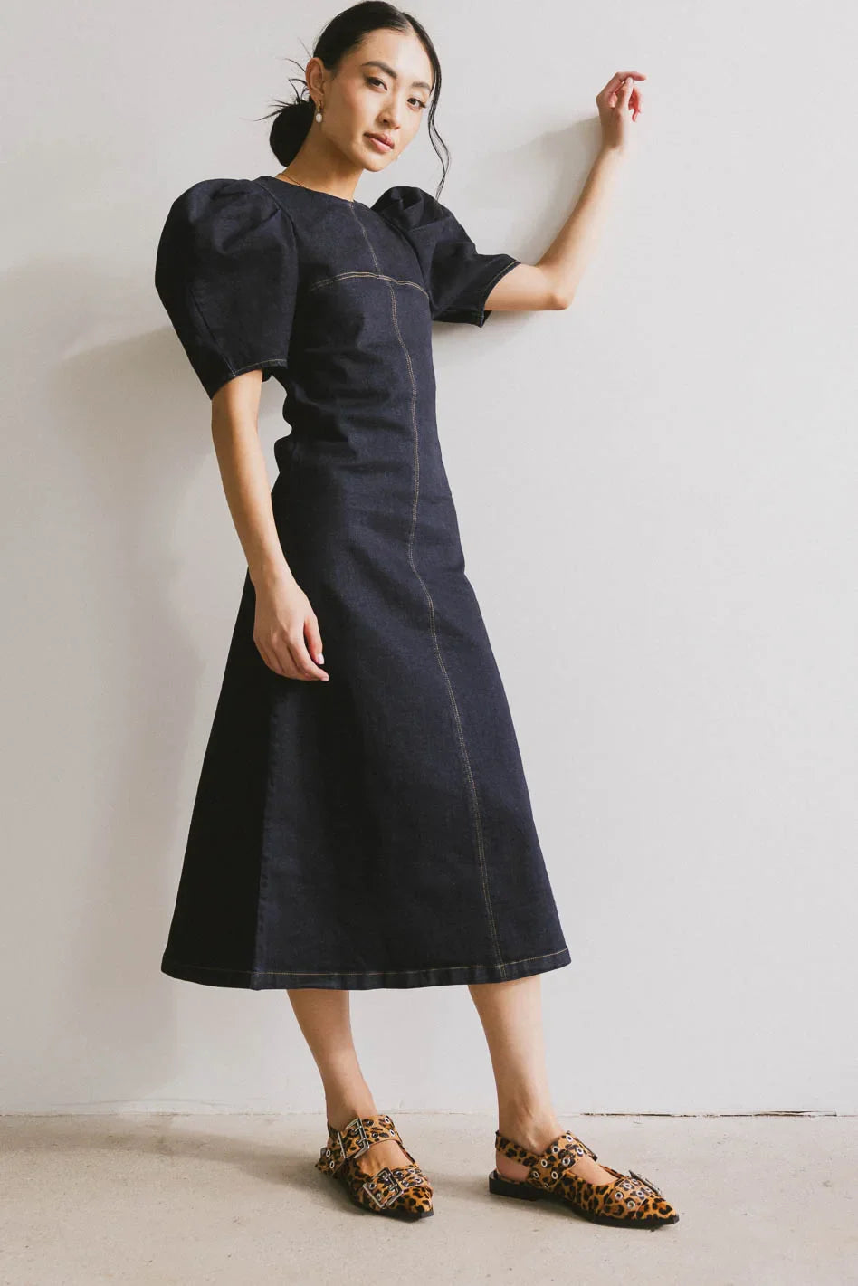 Campbell Denim Dress in Dark Wash FINAL SALE