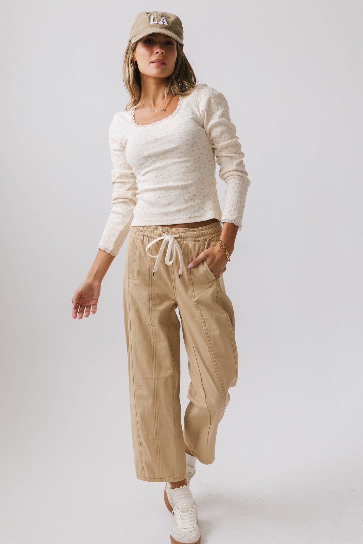 Khai Cropped Pants in Tan FINAL SALE