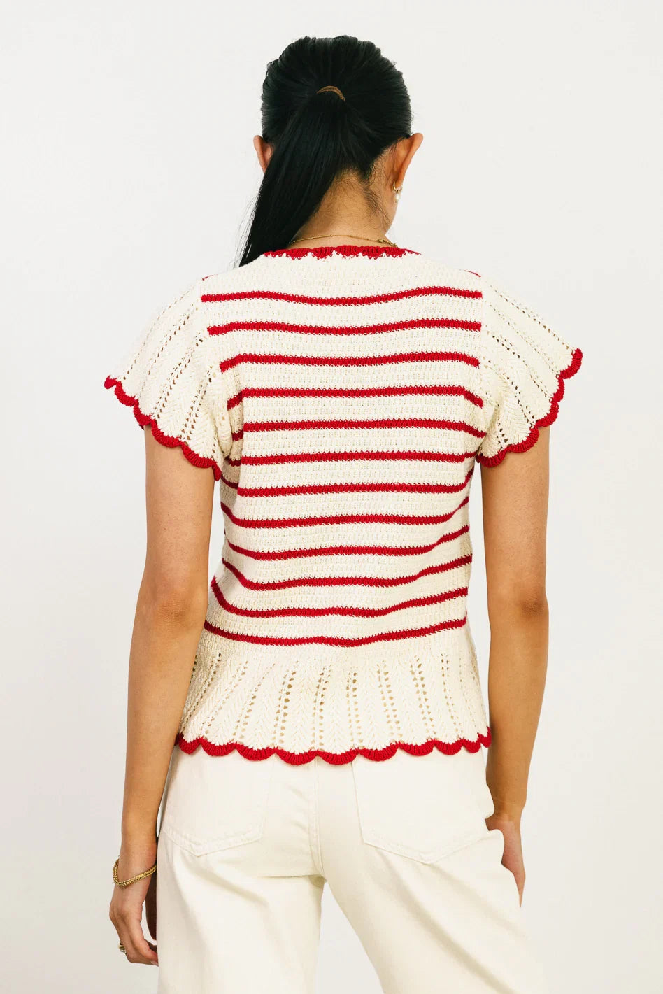 Georgie Striped Sweater in Red FINAL SALE