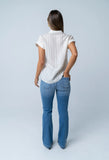 Darian Striped Button Up in Cream