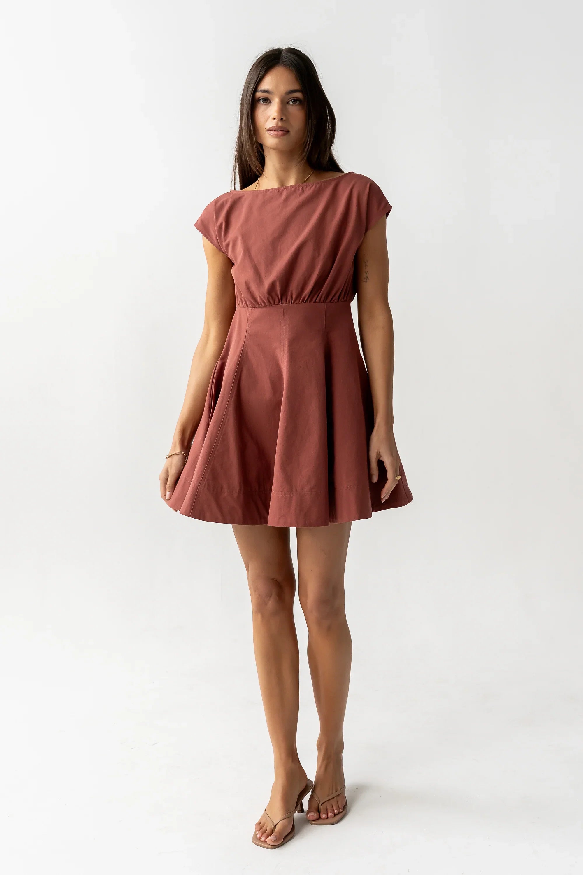 Kinzey Mini Dress in Marsala