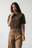 Rumple Contrast Top in Brown FINAL SALE