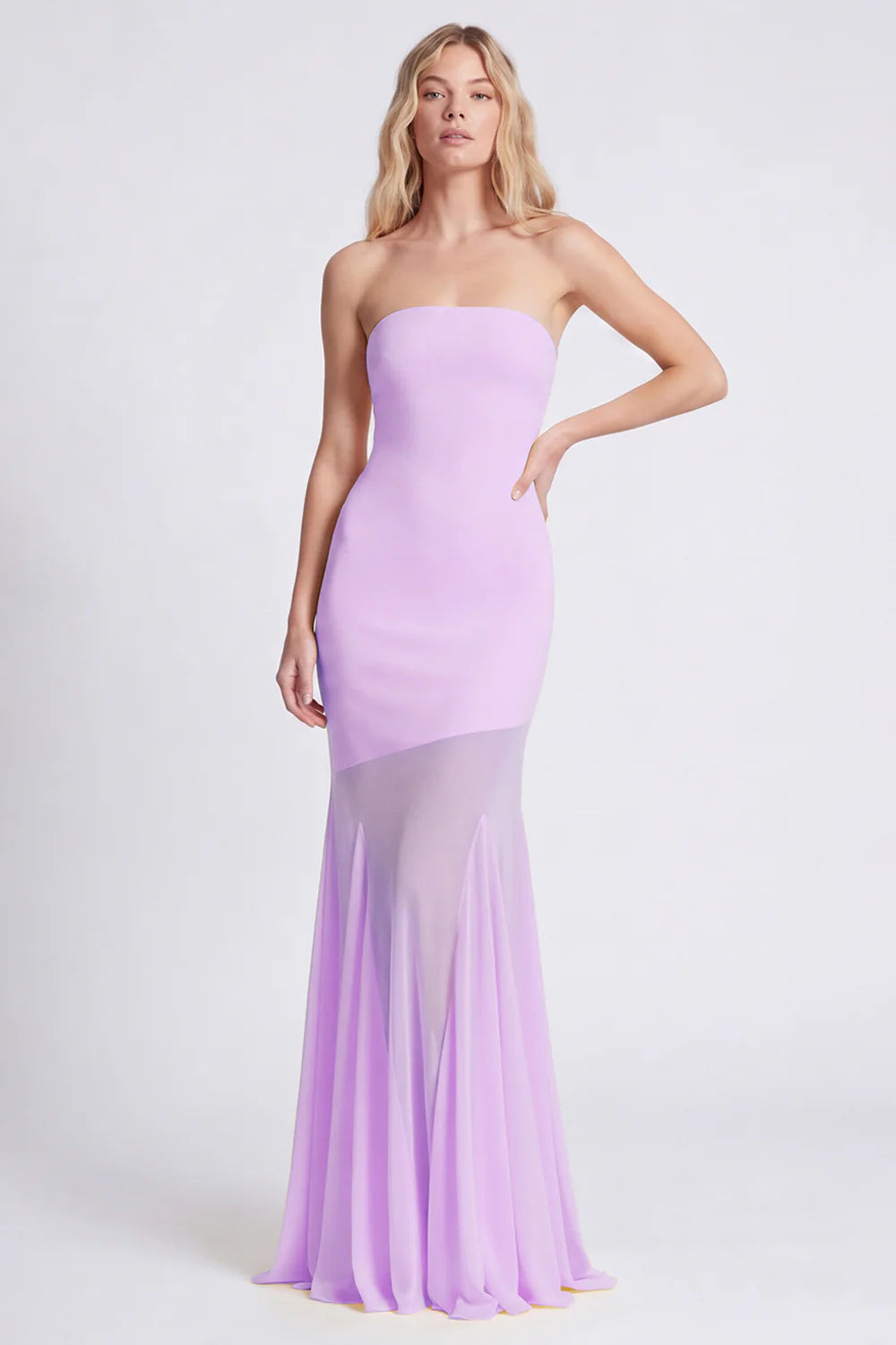 Strapless Daffodil Mermaid Long Formal Dress