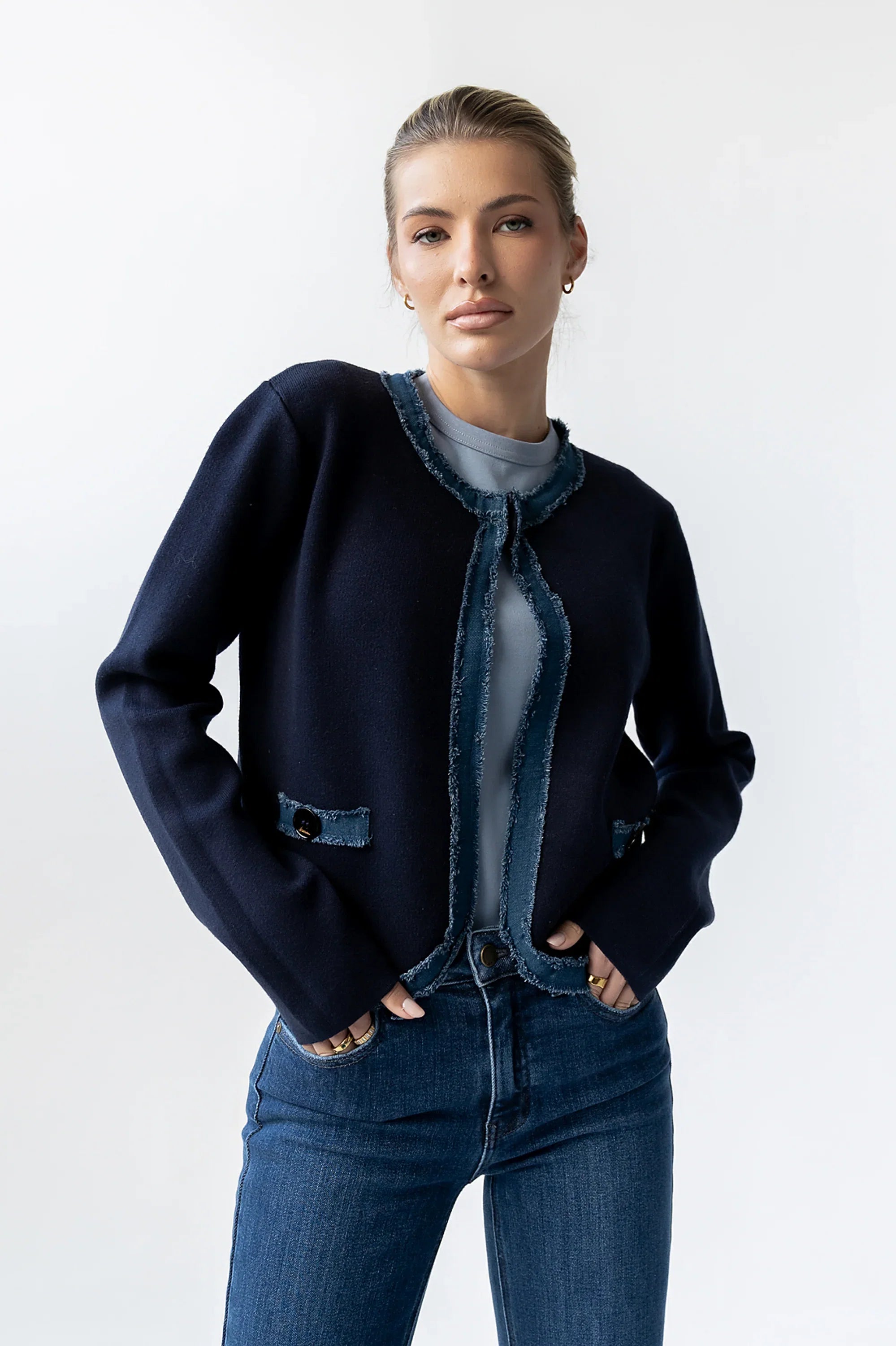 Topaz Contrast Cardigan FINAL SALE
