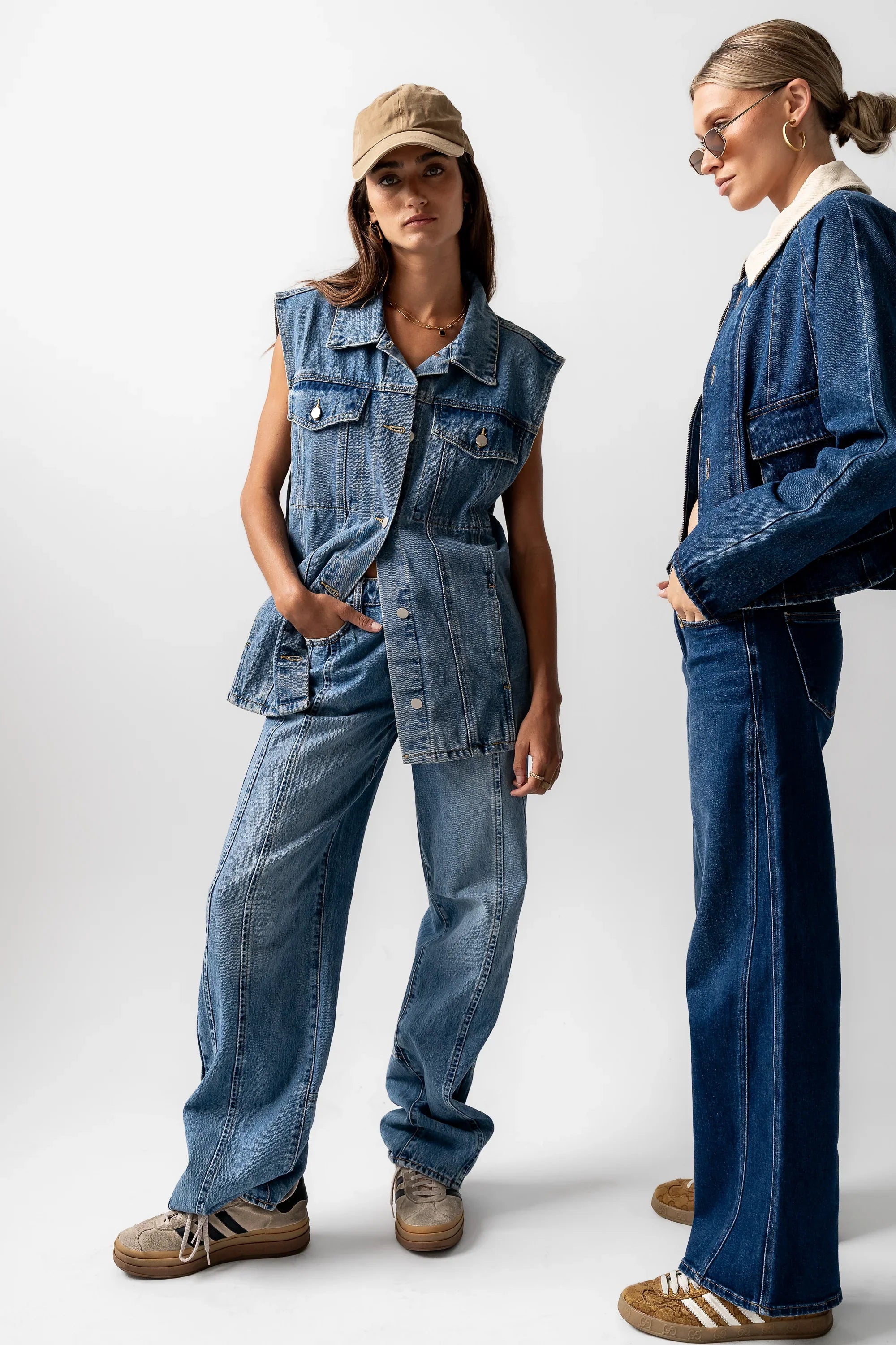 Taylor Denim Vest in Medium Wash FINAL SALE