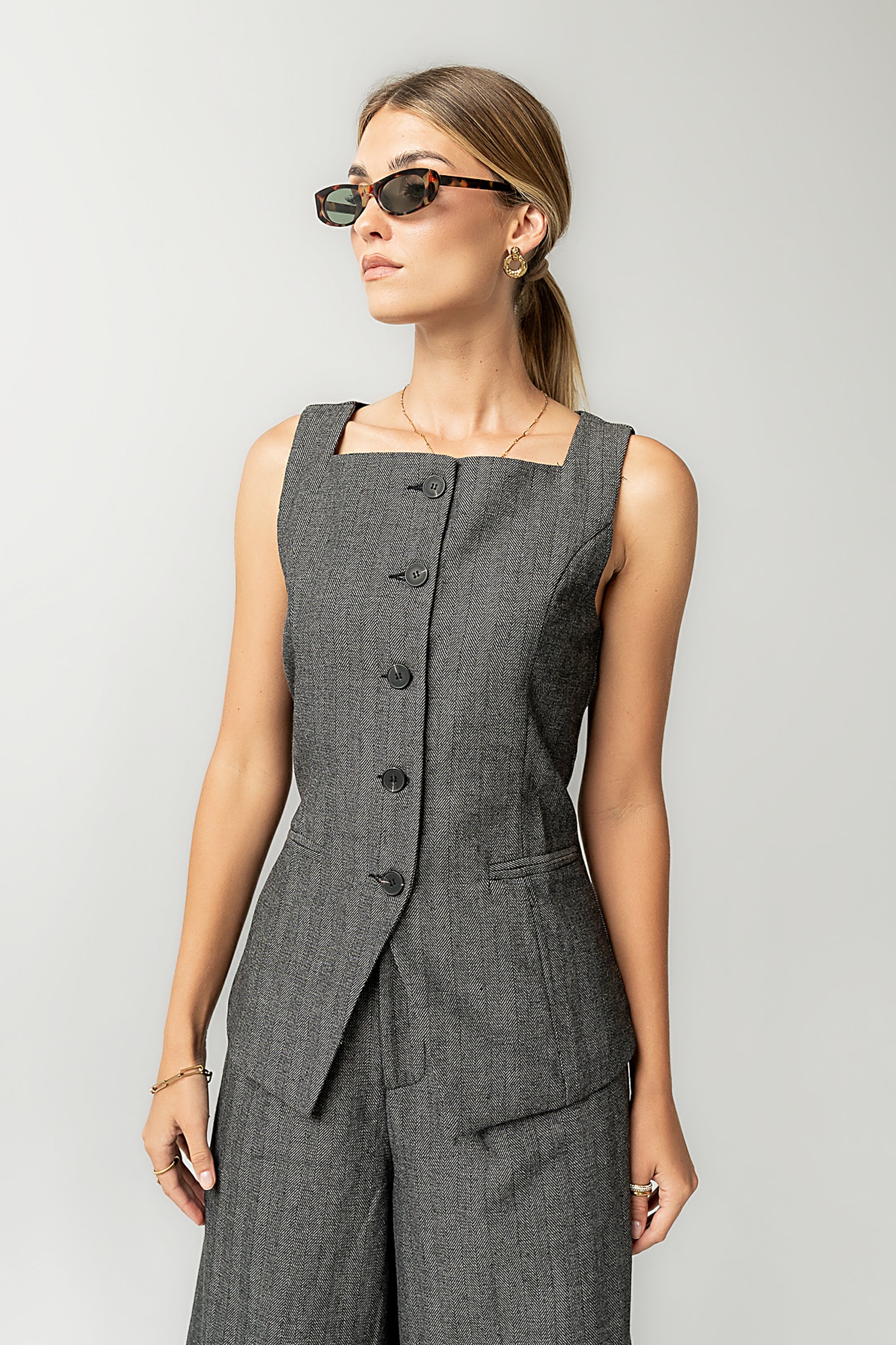 Arden Herringbone Vest