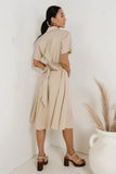 Bennett Collared Dress in Taupe FINAL SALE