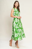 GARDEN GODDESS GREEN MIDI DRESS FINAL SALE