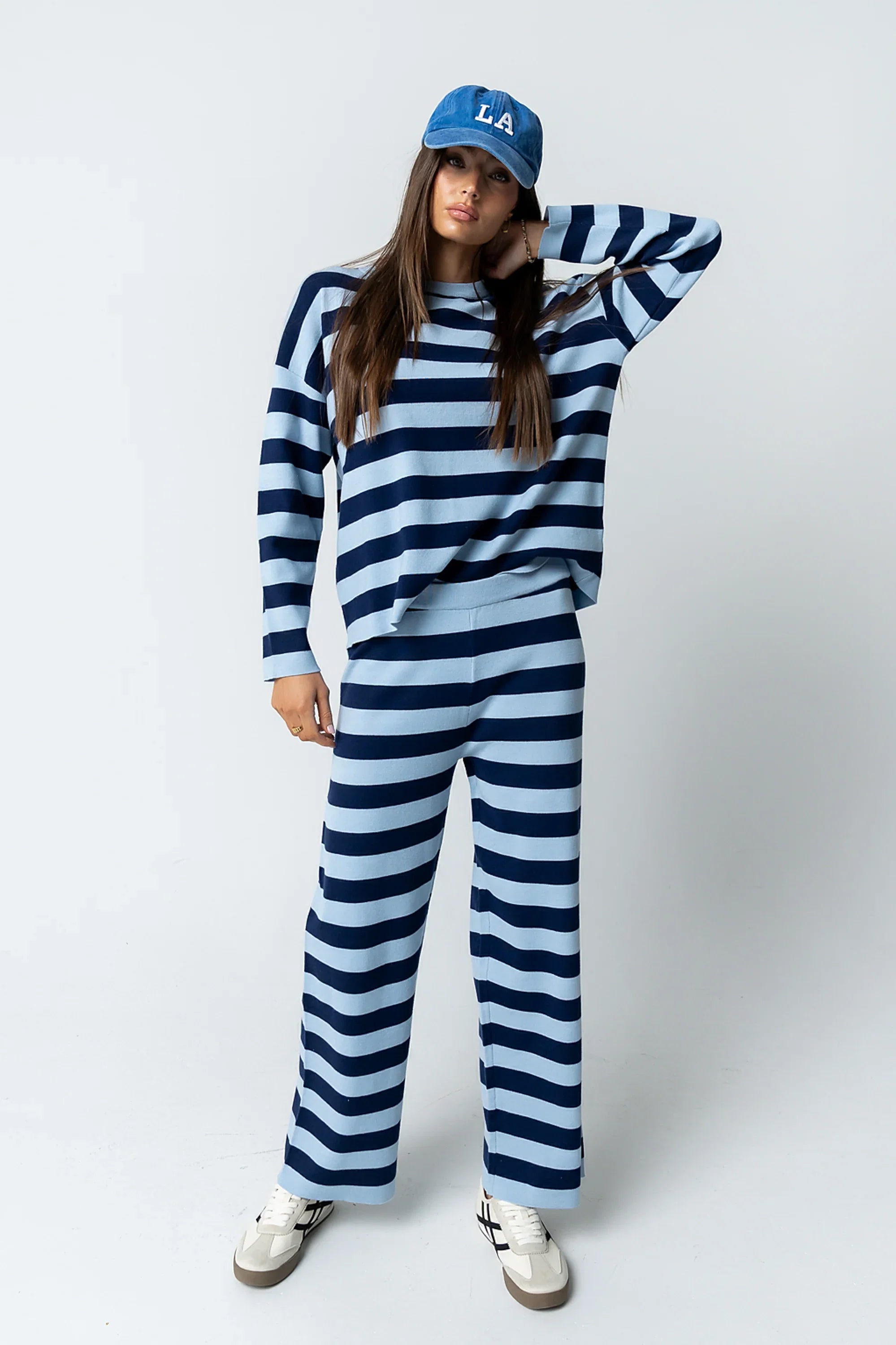 Joey Striped Sweater in Navy