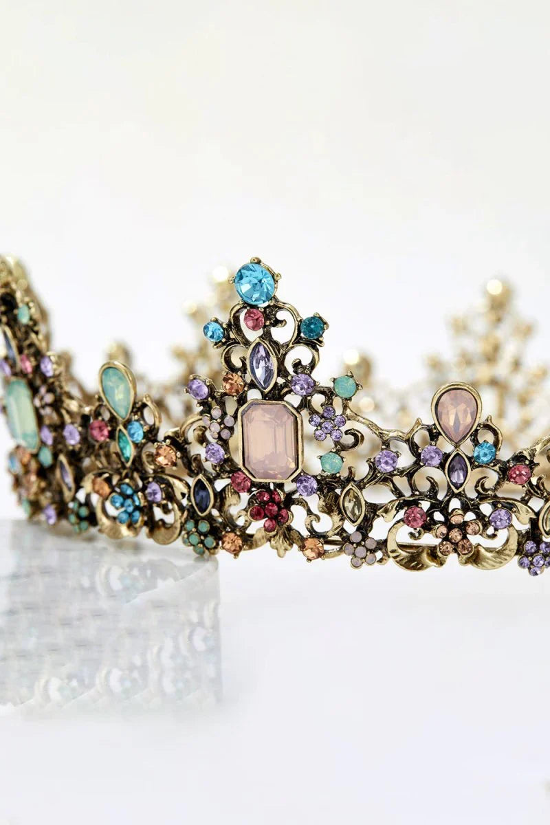 Baroque Colorful Crystal Crown