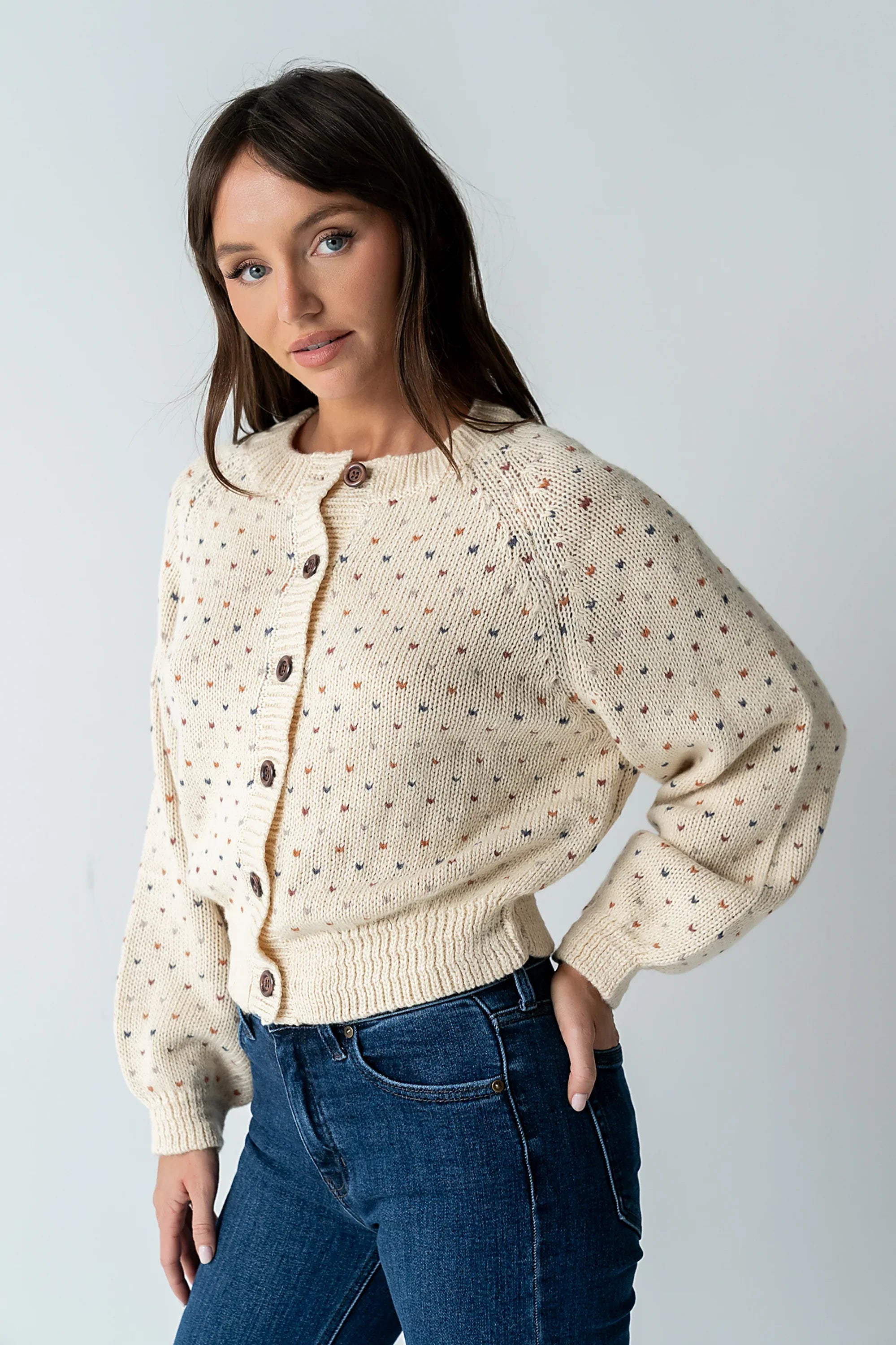 Sophie Knit Cardigan in Beige FINAL SALE