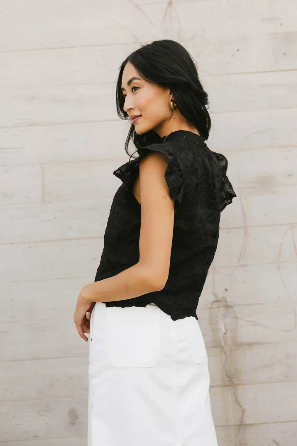 Fia Embroidered Blouse in Black FINAL SALE