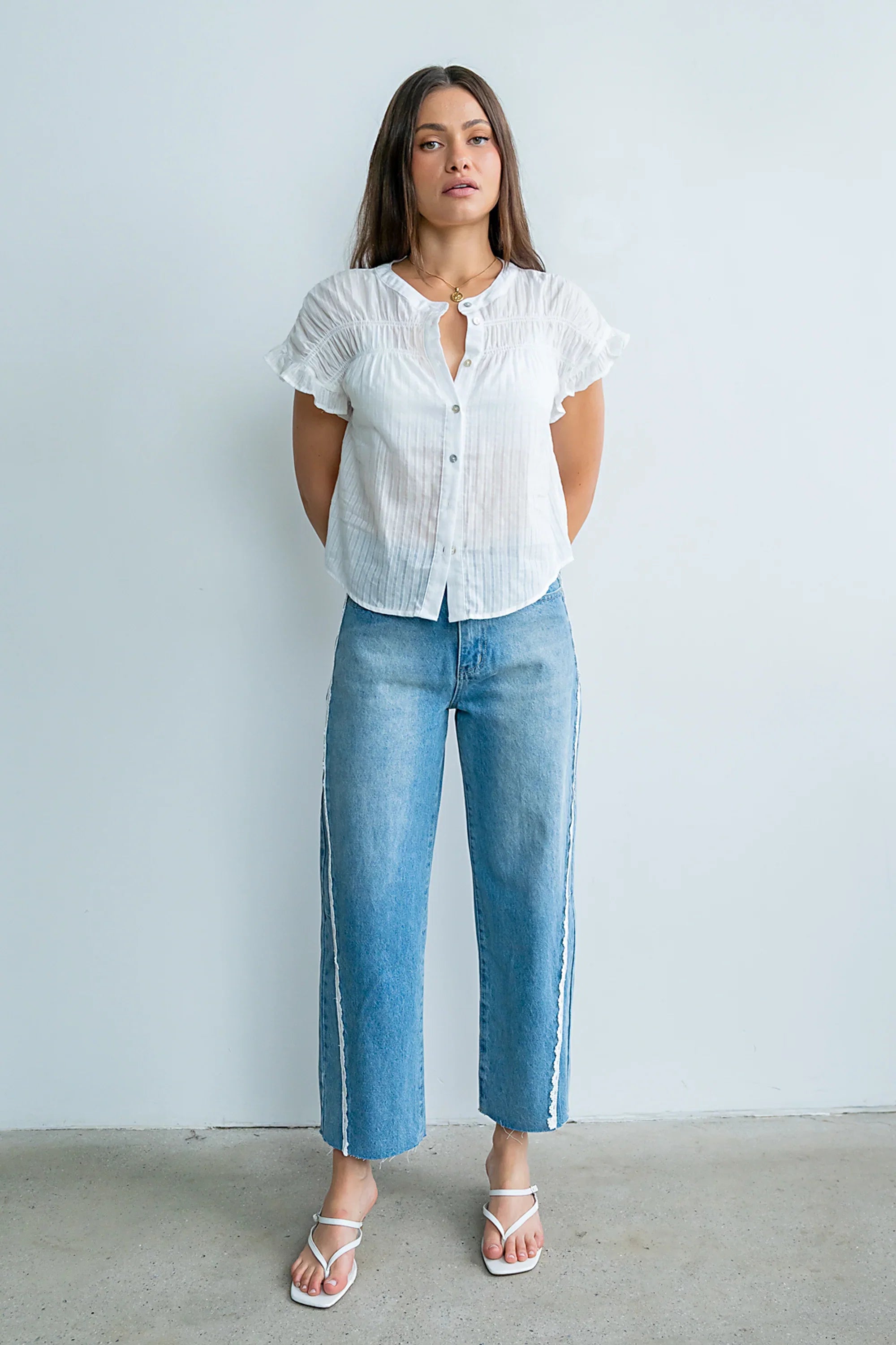 Kaytee Striped Top in White
