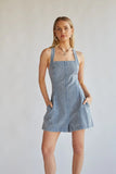Corey Denim Open Back Romper