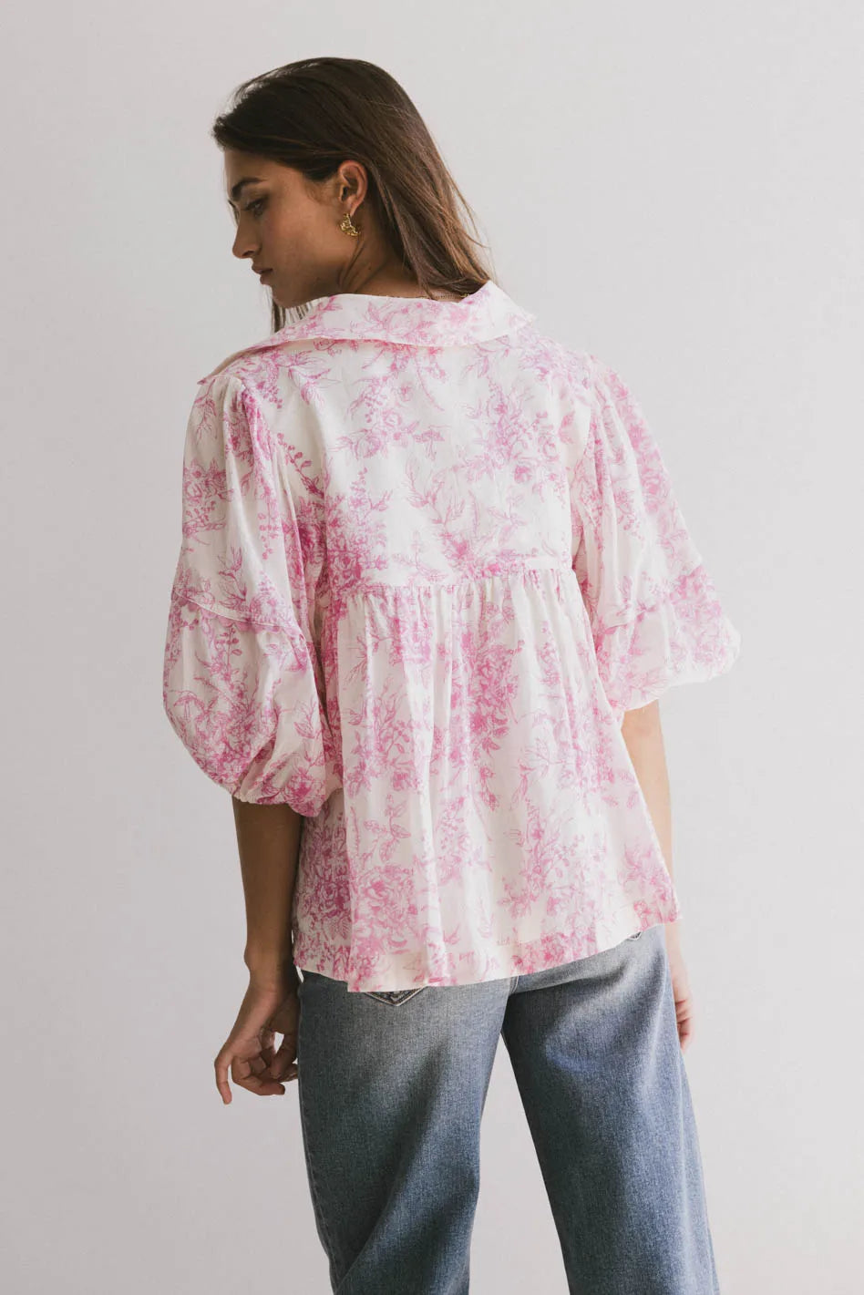 Madison Floral Blouse in Pink FINAL SALE