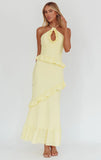 NADIA HALTER MAXI DRESS LEMON YELLOW