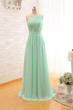 A Line Sleeveless Floor length Chiffon Bridesmaid Dress with Criss Cross