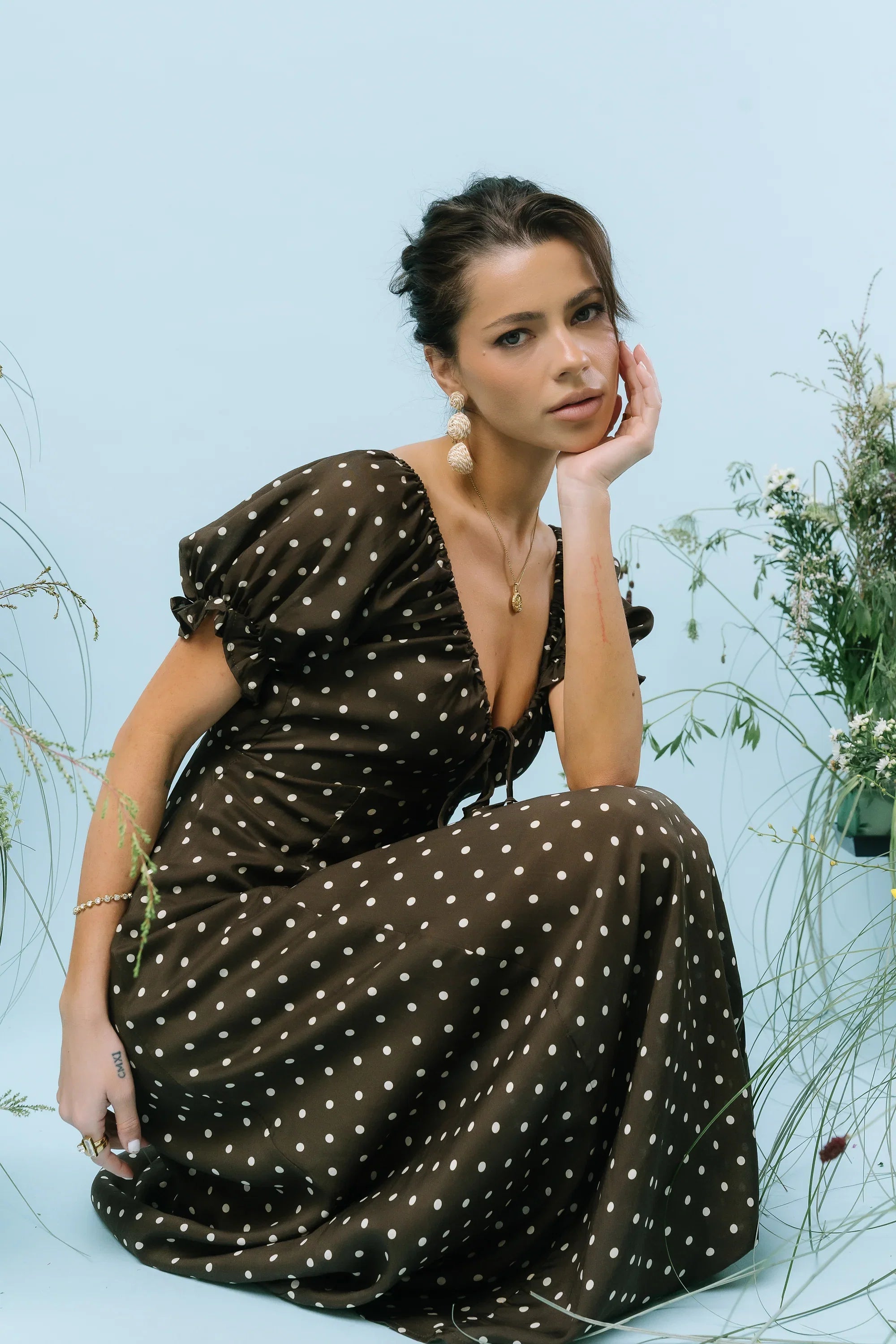 Julianna Polka Dot Maxi Dress