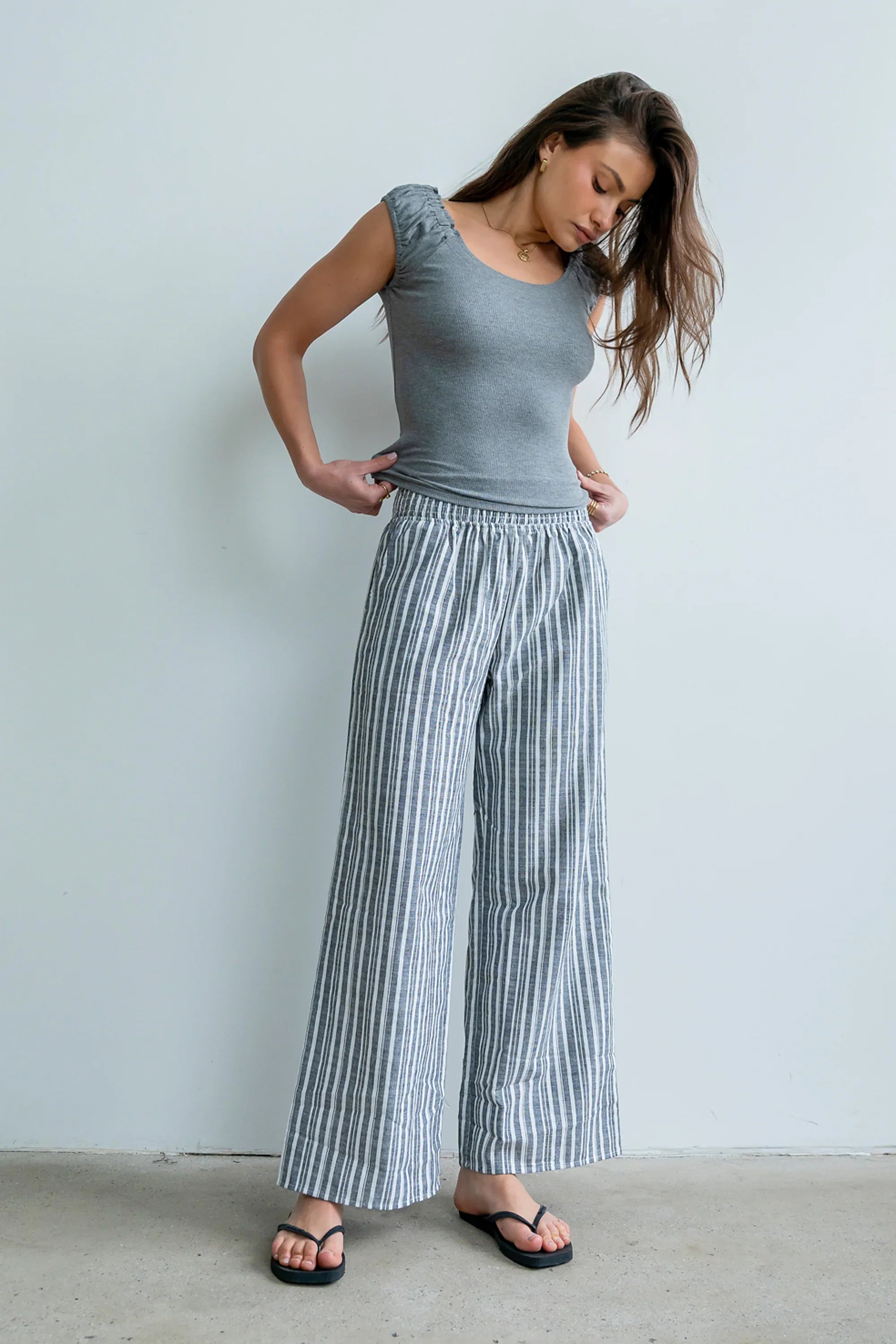 Indiana Striped Pants in Black