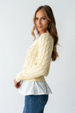 Zeke Cable Knit Sweater in Yellow