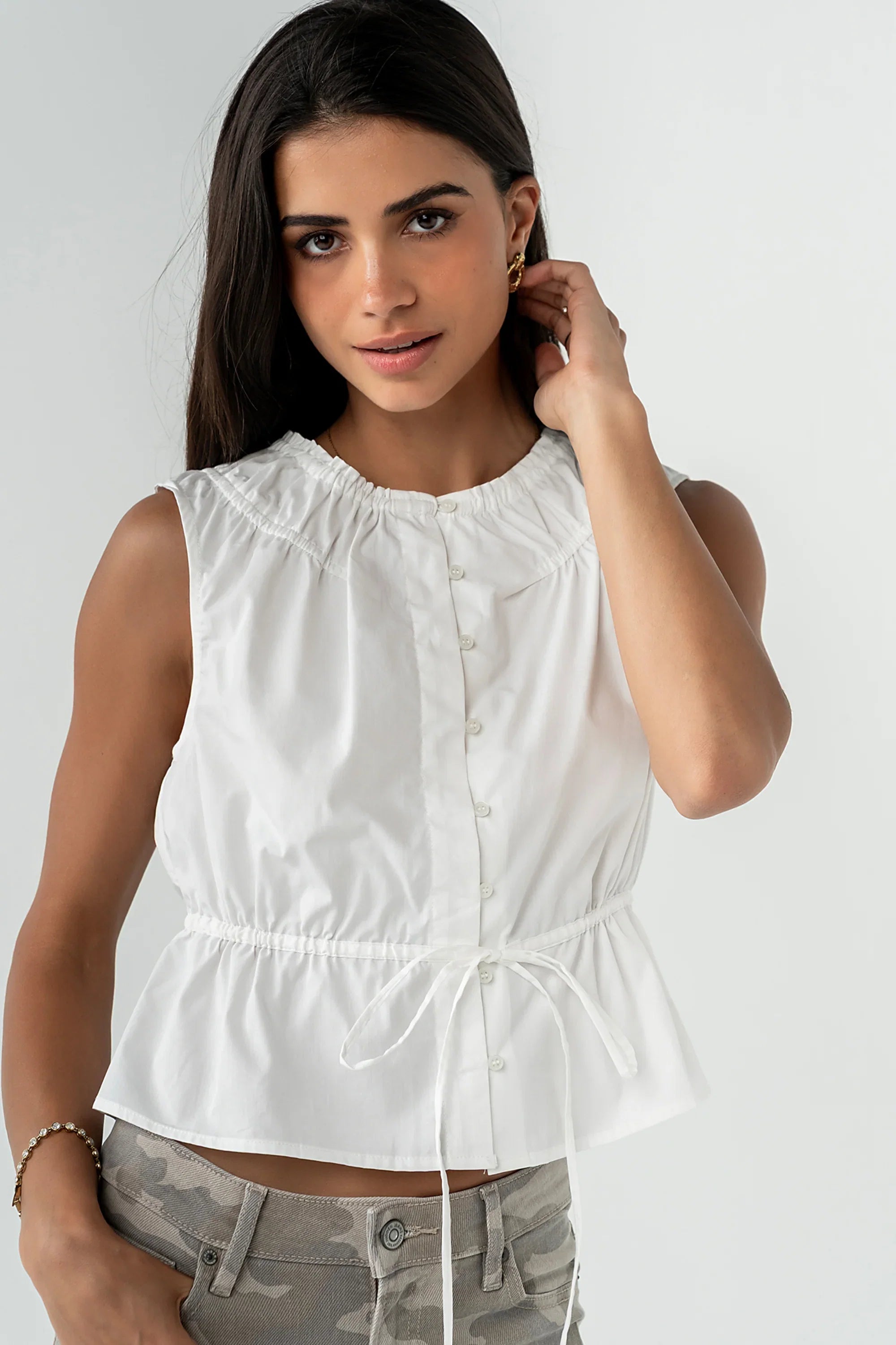 Tamika Ruched Top in White