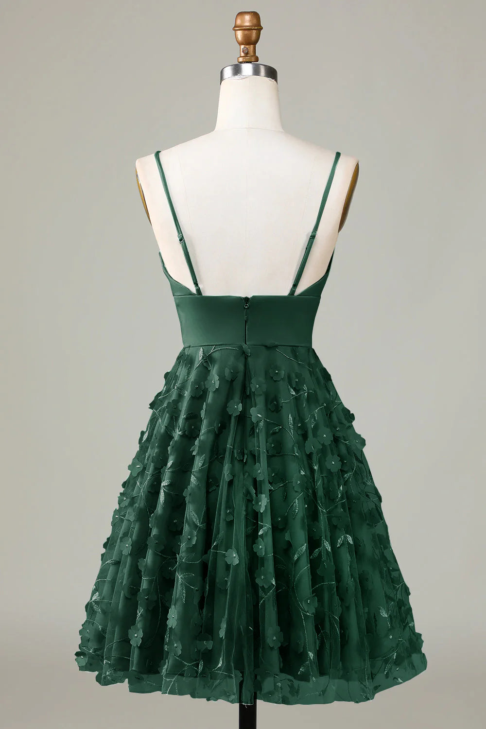 A Line Spaghetti Straps Short Homecoming Dress With Appliques