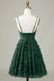 A Line Spaghetti Straps Short Homecoming Dress With Appliques