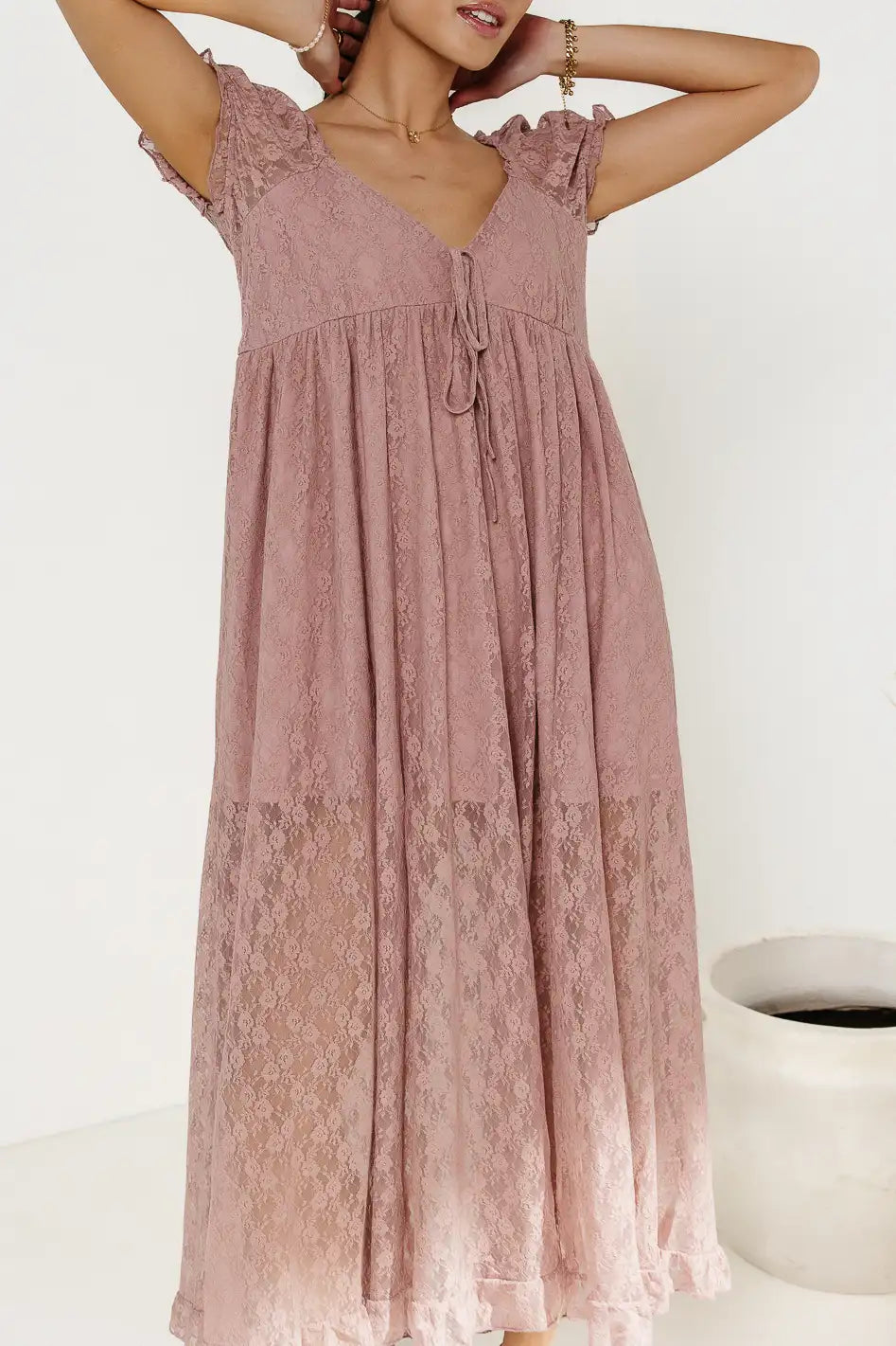 Bailey Lace Dress in Rose FINAL SALE