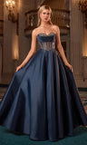 Mindy Mikado Ball Gown Corset A line Evening Dress