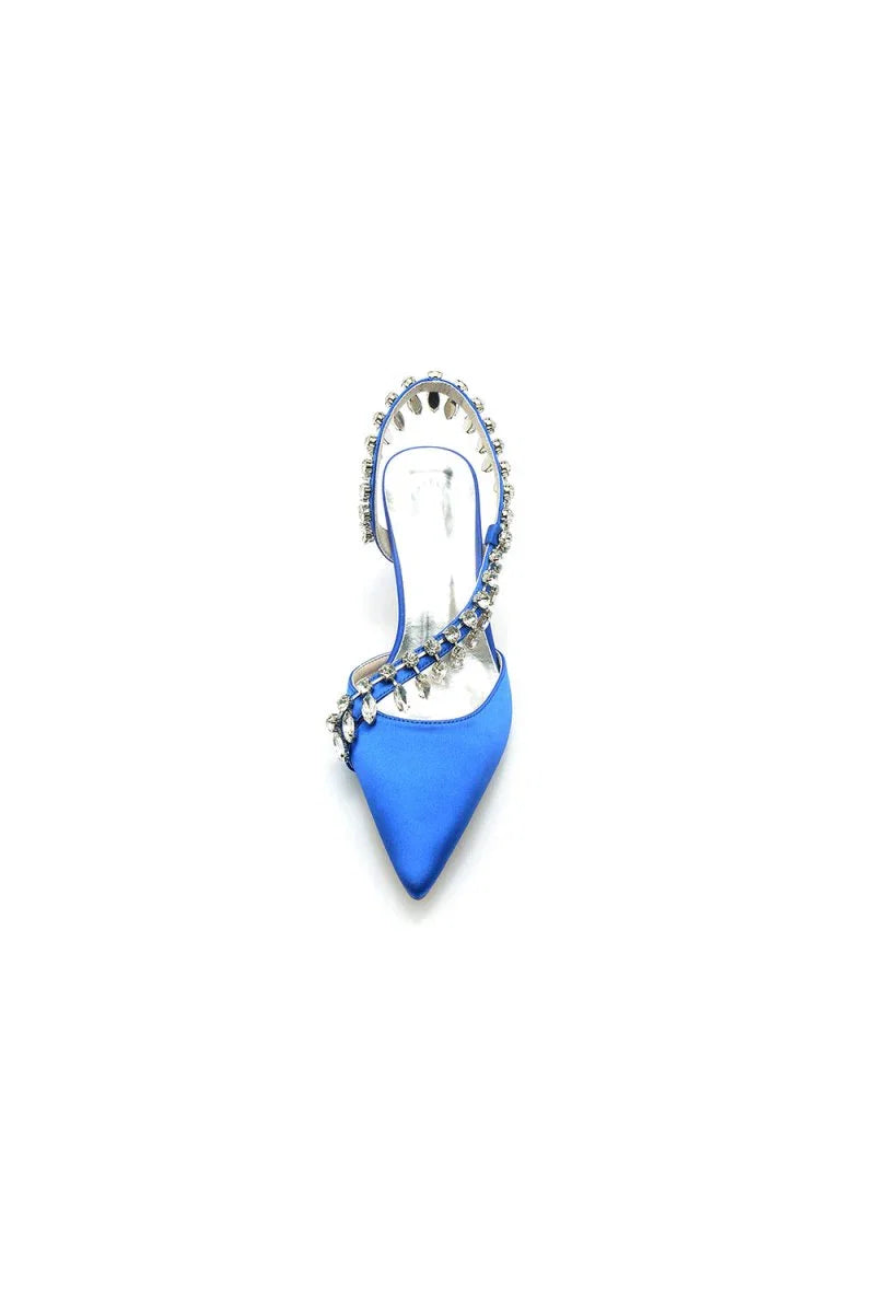 Rhinestone Beaded Pointed Toe High Heels