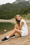 Emory Quarter Zip Dress in Ivory FINAL SALE