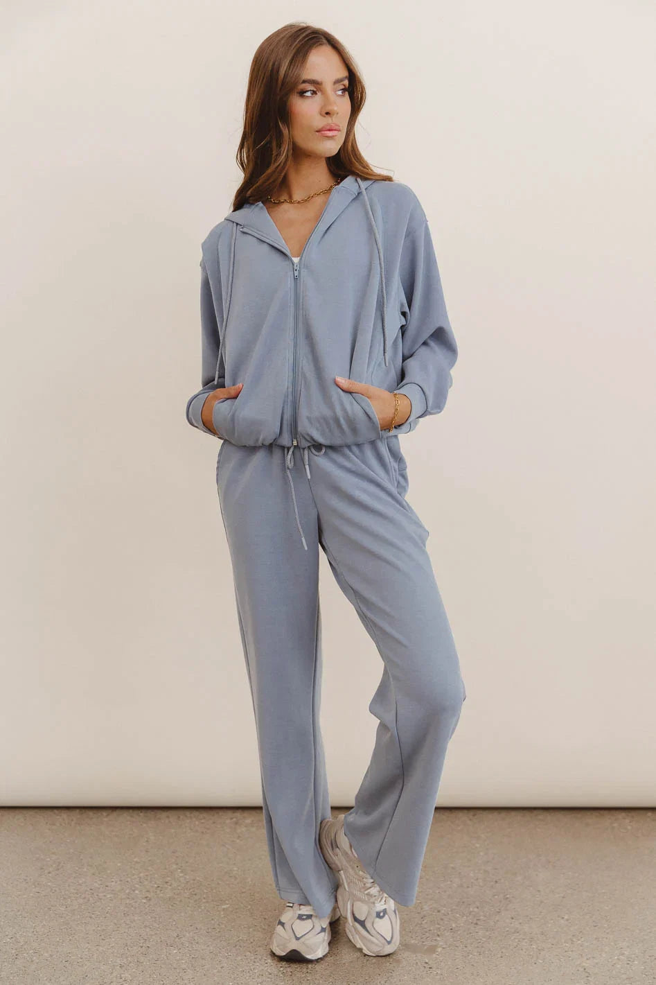 Balance Zip Up Hoodie in Blue FINAL SALE